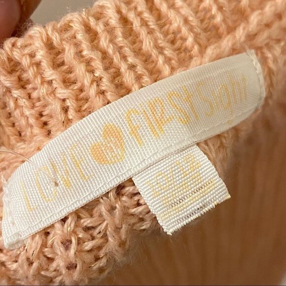 Girls blush pink peach crew neck Sweater size M 10/12 - Picture 6 of 10